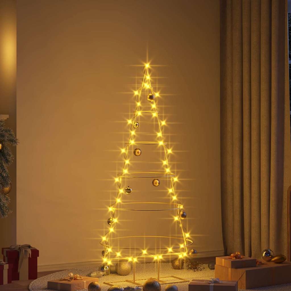 VidaXL Metalen kerstboom met standaard Goud 150 cm Poedergecoat staal