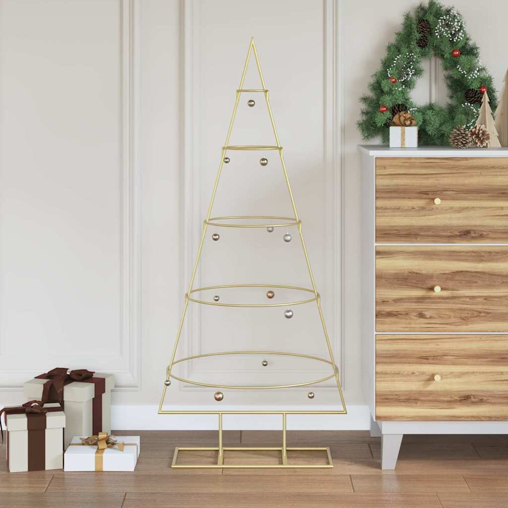 VidaXL Metalen kerstboom met standaard Goud 125 cm Poedergecoat staal