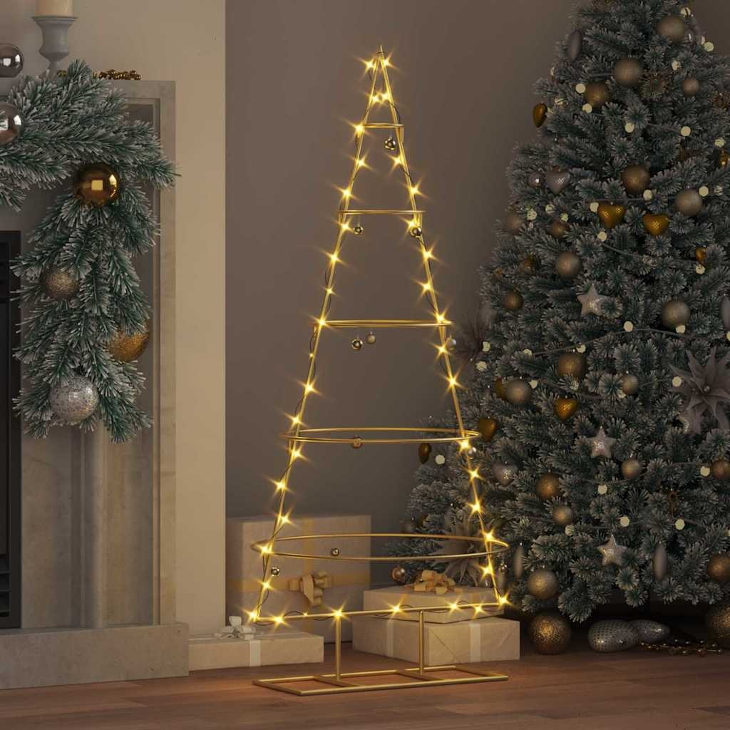 VidaXL Metalen kerstboom met standaard Goud 125 cm Poedergecoat staal