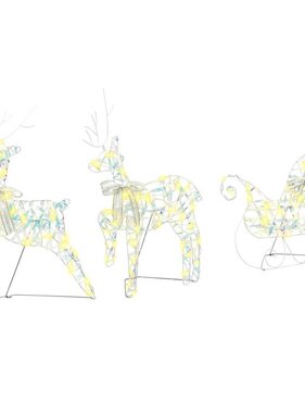 VidaXL LED Rendieren met 60 LED 3 pcs Warmwit PET