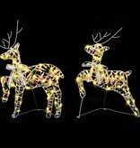 VidaXL LED Rendieren met 40 LED 2 pcs Warmwit PET