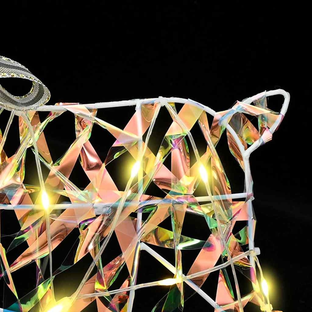 VidaXL LED Rendieren met 40 LED 2 pcs Warmwit PET