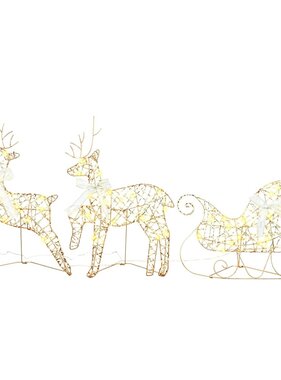 VidaXL LED Rendieren met 60 LED 3 pcs Warmwit PET