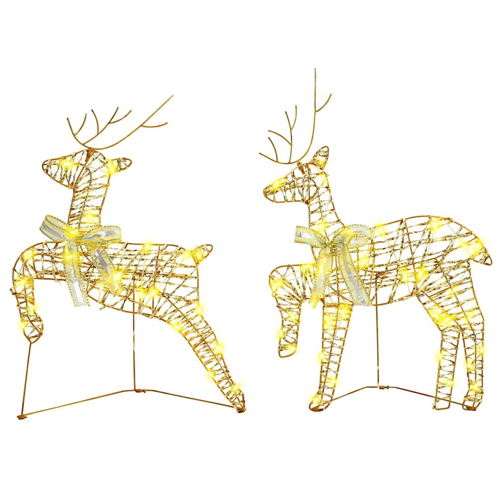 VidaXL LED Rendieren met 40 LED 2 pcs Warmwit PET