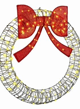 VidaXL Krans met 150 LED Warmwit 120 cm Rattan