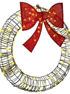 VidaXL Krans met 80 LED Warmwit 90 cm Rattan