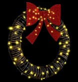 VidaXL Krans met 80 LED Warmwit 90 cm Rattan