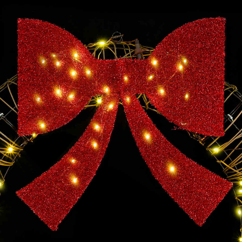 VidaXL Krans met 80 LED Warmwit 90 cm Rattan