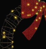 VidaXL Krans met 60 LED Warmwit 75 cm Rattan