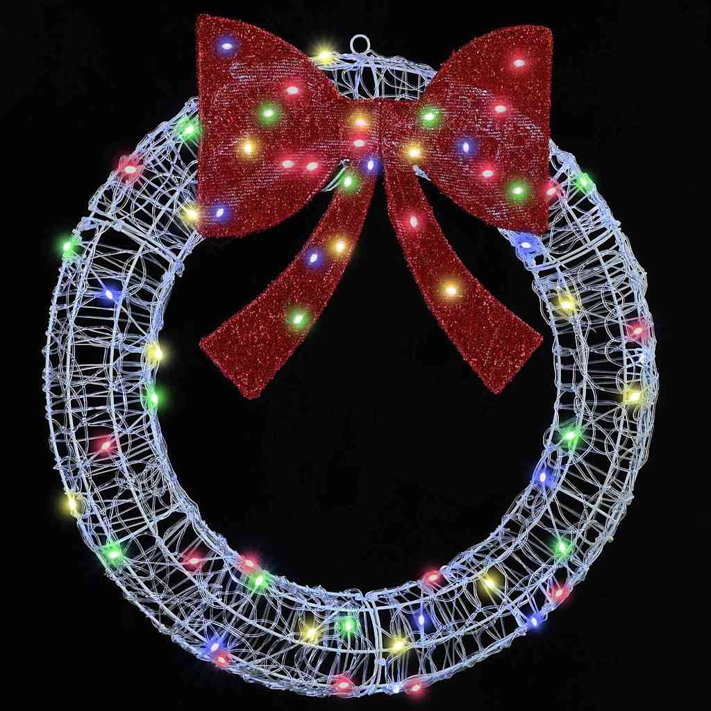 VidaXL Krans met 60 LED Multikleur 75 cm Acryl