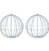 VidaXL Bal met 384 LED 2 pcs Koudwit 60 cm Metaal