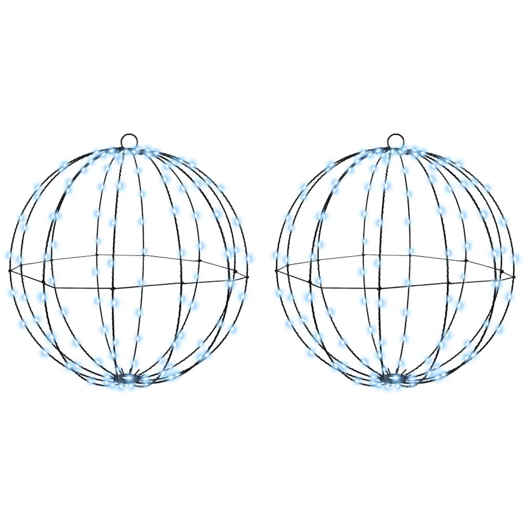 VidaXL Bal met 320 LED 2 pcs Koudwit 50 cm Metaal