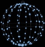 VidaXL Bal met 192 LED 2 pcs Koudwit 40 cm Metaal