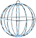 VidaXL Bal met 192 LED 2 pcs Koudwit 30 cm Metaal