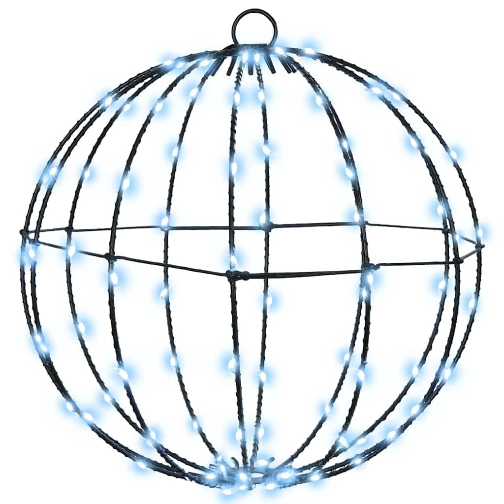 VidaXL Bal met 192 LED 2 pcs Koudwit 30 cm Metaal