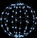 VidaXL Bal met 192 LED 2 pcs Koudwit 30 cm Metaal