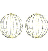 VidaXL Bal met 384 LED 2 pcs Warmwit 60 cm Metaal