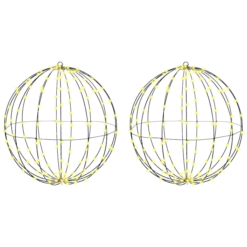 VidaXL Bal met 384 LED 2 pcs Warmwit 60 cm Metaal