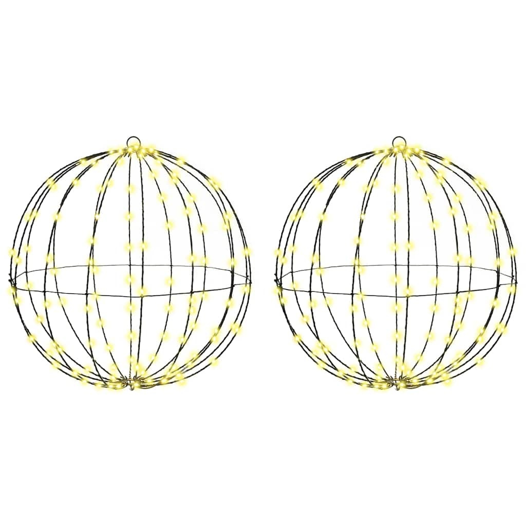 VidaXL Bal met 320 LED 2 pcs Warmwit 50 cm Metaal