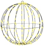 VidaXL Bal met 320 LED 2 pcs Warmwit 50 cm Metaal