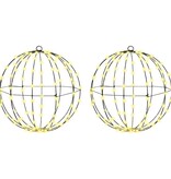VidaXL Bal met 192 LED 2 pcs Warmwit 40 cm Metaal