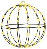 VidaXL Bal met 192 LED 2 pcs Warmwit 30 cm Metaal