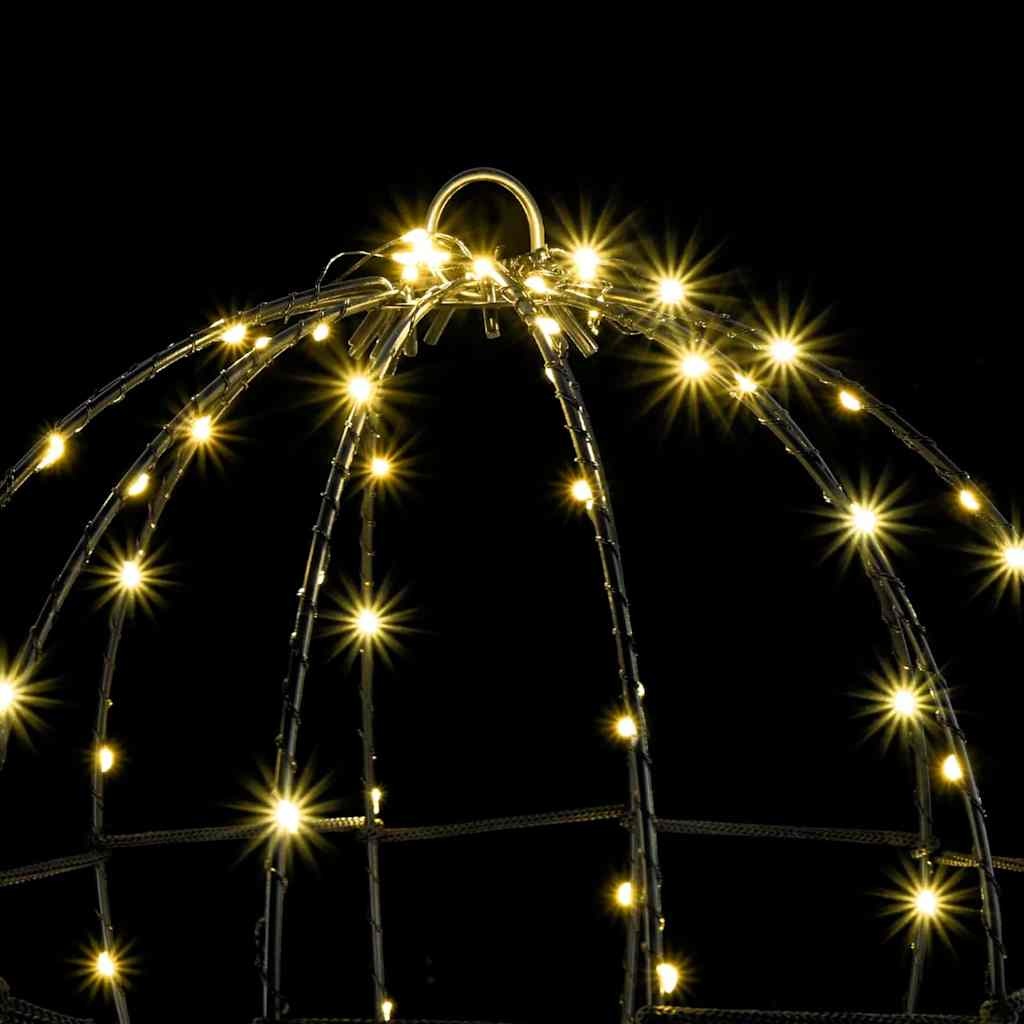 VidaXL Bal met 192 LED 2 pcs Warmwit 30 cm Metaal