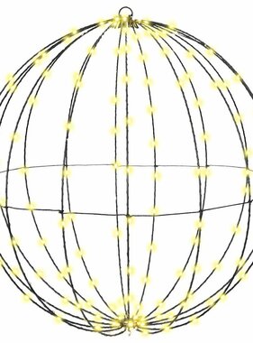 VidaXL Bal met 192 LED Warmwit 60 cm Metaal