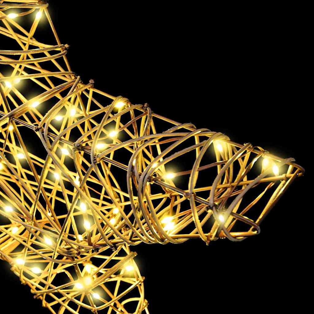 VidaXL 3D Ster met 50 LED Warmwit 55 x 52.5 x 9 cm Rattan