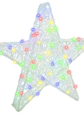 VidaXL 3D Ster met 50 LED Multikleur 55 x 53,5 x 10 cm Acryl
