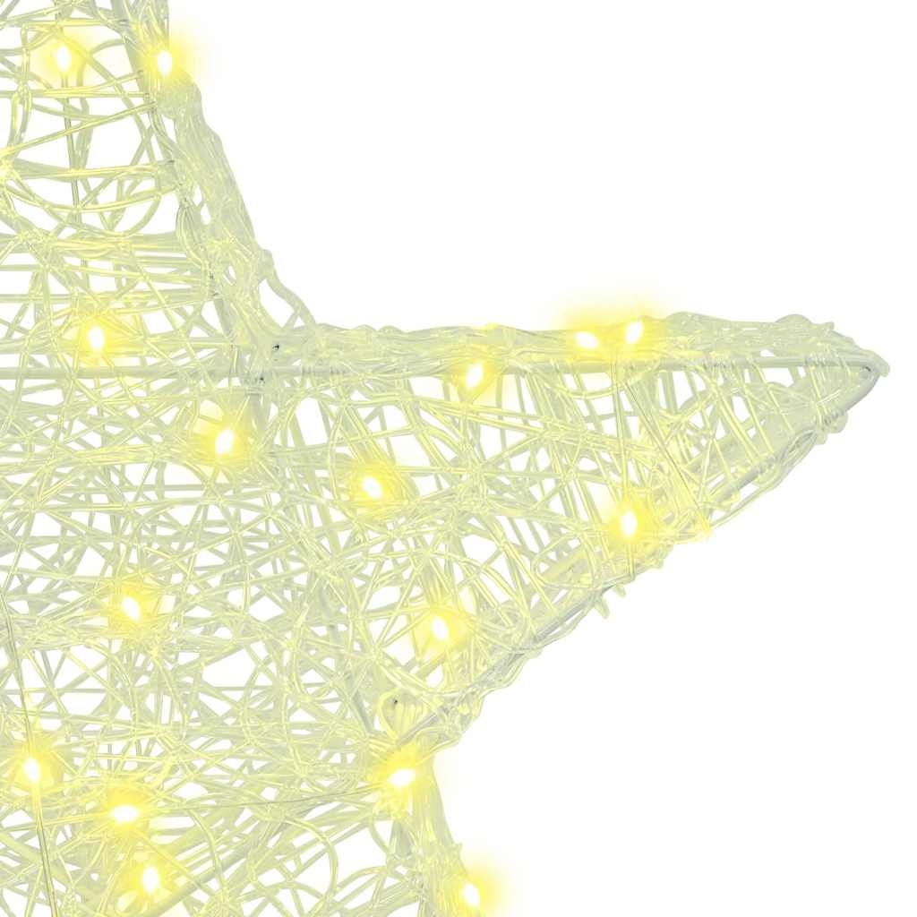 VidaXL 3D Ster met 50 LED Warmwit 55 x 53,5 x 10 cm Acryl