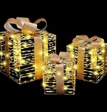 VidaXL Cadeau Doos met 60 LED 3 pcs Warmwit 20 x 20 x 20 cm PET