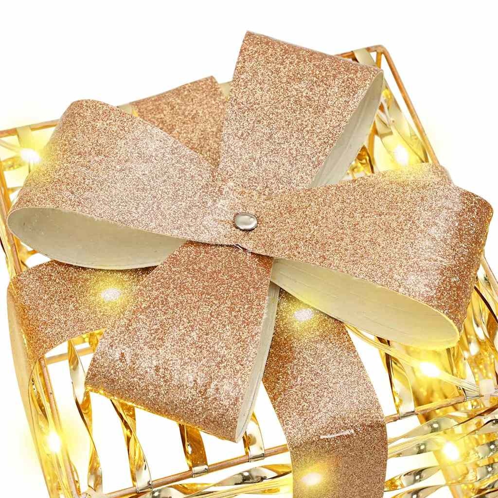 VidaXL Cadeau Doos met 60 LED 3 pcs Warmwit 20 x 20 x 20 cm PET