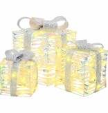 VidaXL Cadeau Doos met 60 LED 3 pcs Warmwit 20 x 20 x 20 cm PET