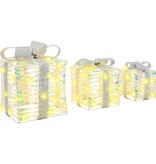 VidaXL Cadeau Doos met 60 LED 3 pcs Warmwit 20 x 20 x 20 cm PET