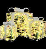 VidaXL Cadeau Doos met 60 LED 3 pcs Warmwit 20 x 20 x 20 cm PET