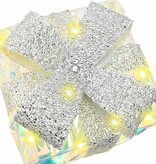 VidaXL Cadeau Doos met 60 LED 3 pcs Warmwit 20 x 20 x 20 cm PET