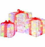 VidaXL Cadeau Doos met 60 LED 3 pcs Multikleur 20 x 20 x 20 cm Acryl