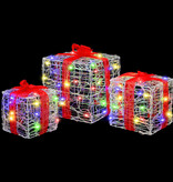 VidaXL Cadeau Doos met 60 LED 3 pcs Multikleur 20 x 20 x 20 cm Acryl