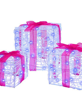 VidaXL Cadeau Doos met 60 LED 3 pcs Blauw 20 x 20 x 20 cm Acryl