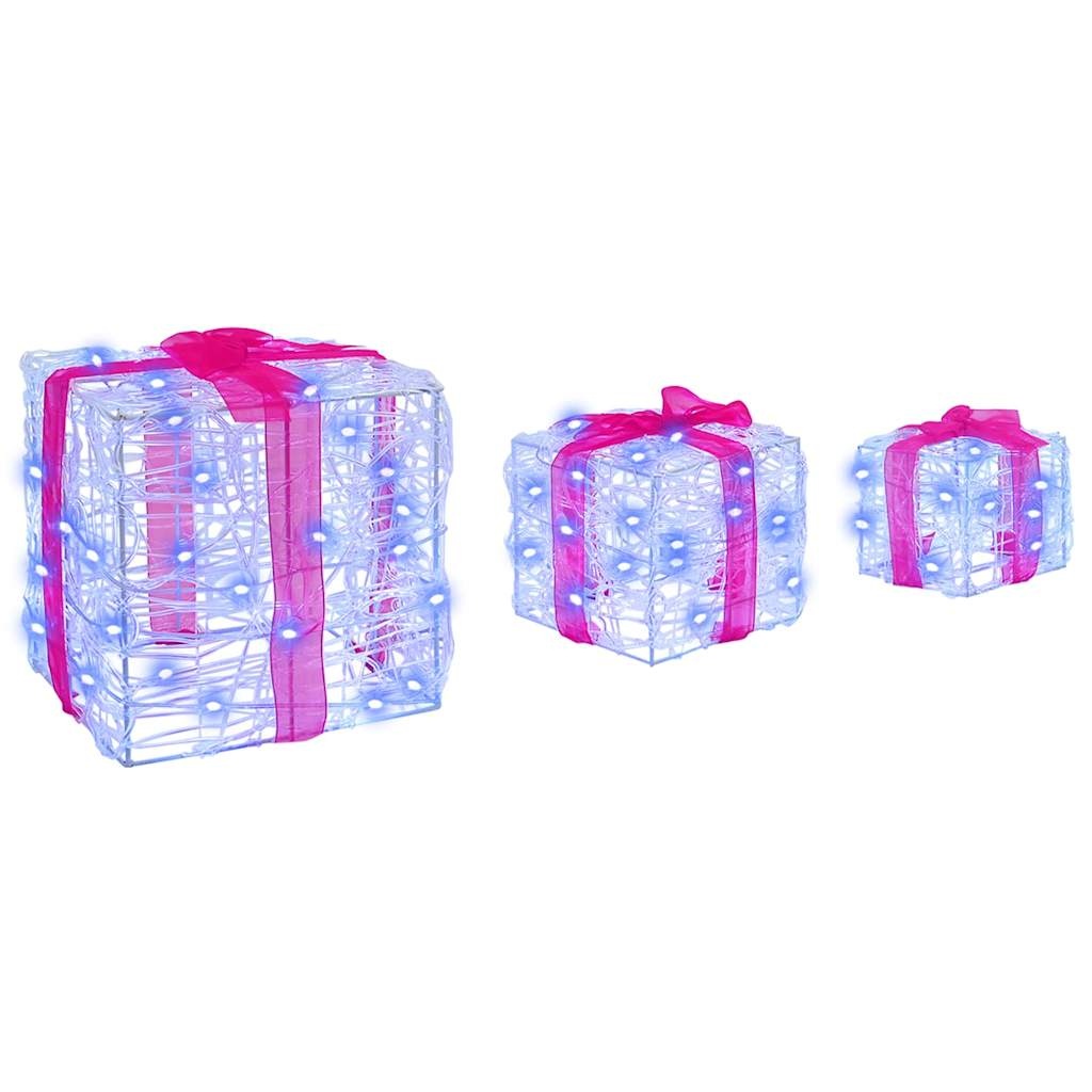 VidaXL Cadeau Doos met 60 LED 3 pcs Blauw 20 x 20 x 20 cm Acryl