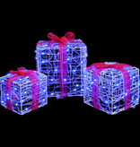 VidaXL Cadeau Doos met 60 LED 3 pcs Blauw 20 x 20 x 20 cm Acryl