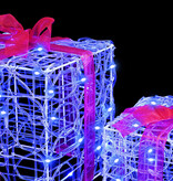 VidaXL Cadeau Doos met 60 LED 3 pcs Blauw 20 x 20 x 20 cm Acryl