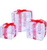 VidaXL Cadeau Doos met 60 LED 3 pcs Koudwit 20 x 20 x 20 cm Acryl