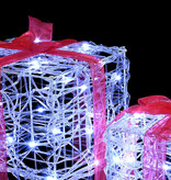 VidaXL Cadeau Doos met 60 LED 3 pcs Koudwit 20 x 20 x 20 cm Acryl