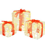 VidaXL Cadeau Doos met 60 LED 3 pcs Warmwit 20 x 20 x 20 cm Acryl