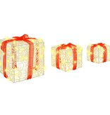 VidaXL Cadeau Doos met 60 LED 3 pcs Warmwit 20 x 20 x 20 cm Acryl