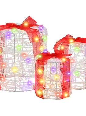 VidaXL Decoratie voor Geschenkdoos 3 pcs kleurrijk 20 x 20 x 21 cm