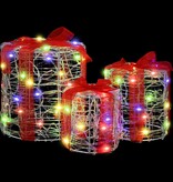 VidaXL Decoratie voor Geschenkdoos 3 pcs kleurrijk 20 x 20 x 21 cm