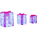 VidaXL Decoratie voor Geschenkdoos 3 pcs Blauw 20 x 20 x 21 cm Acryl